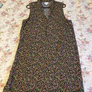 J Jill rayon floral shirt dress size L